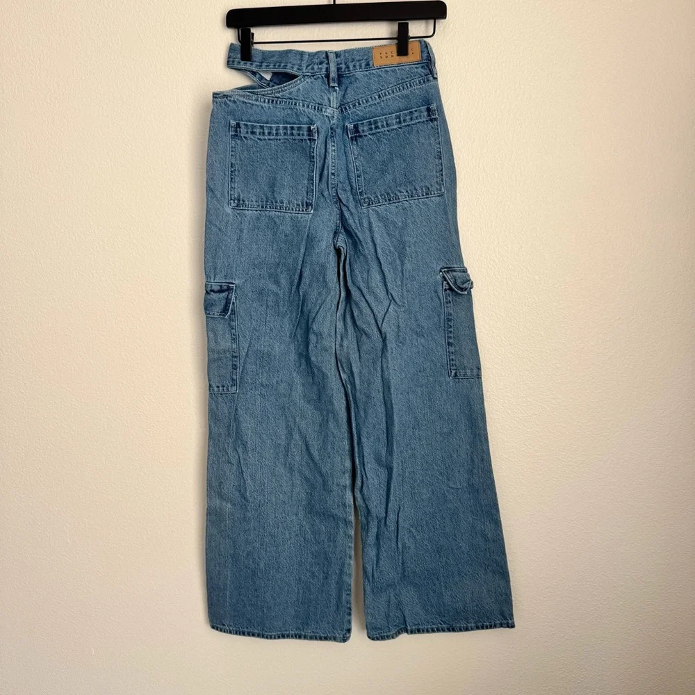 Pacsun Eco Medium Indigo Asymmetrical Mid Rise Baggy Cargo Size 25